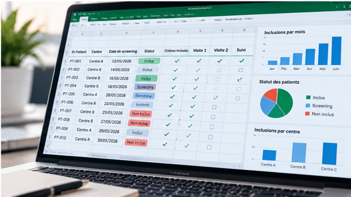 Outils Excel pour la gestion des inclusions en recherche clinique — Arc Académie
